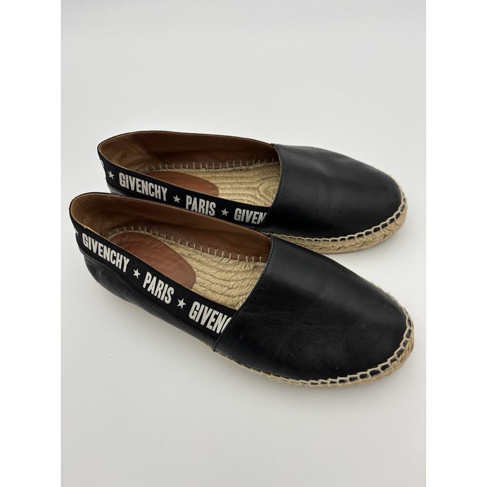 Authentic Givenchy Printed Espadrilles Black Leat… - image 6